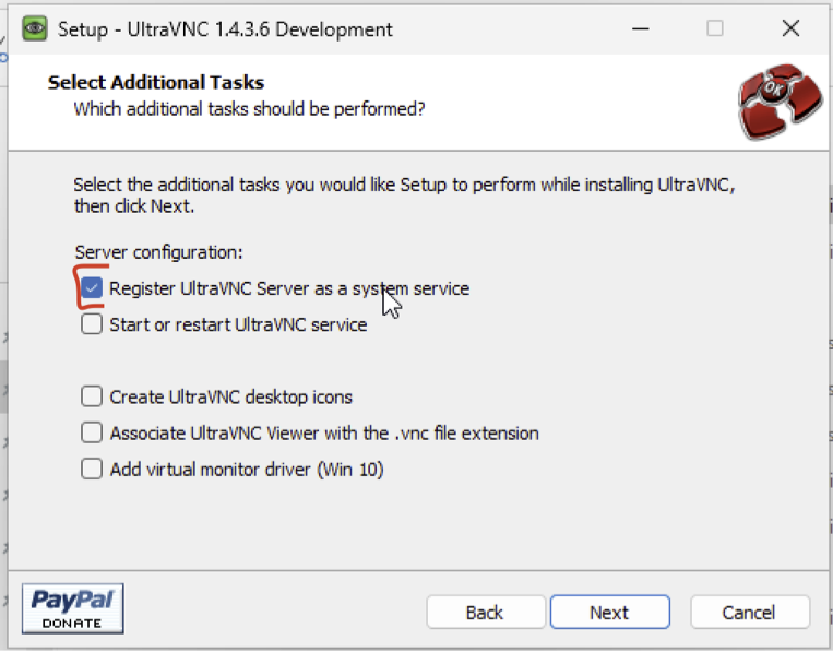 Open UltraVNC Setup